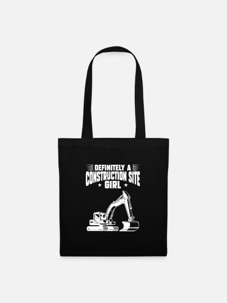 Baustelle Bauherr Geschenk - Stoffbeutel - Schwarz