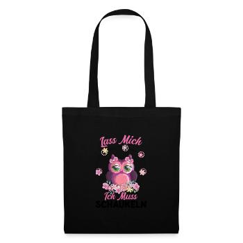 Eule Vogel Eulen Geschenk - Stoffbeutel - Schwarz - Vorne