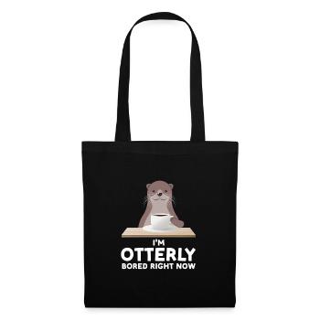 Otterliebhaber Otterkaffee Otterbesitzer Geschenk - Stoffbeutel - Schwarz - Vorne