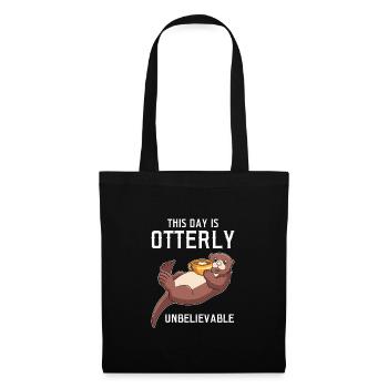 Otterliebhaber Otterkaffee Otterbesitzer Geschenk - Stoffbeutel - Schwarz - Vorne