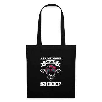 Schafe Schafhalter Geschenk - Stoffbeutel - Schwarz - Vorne