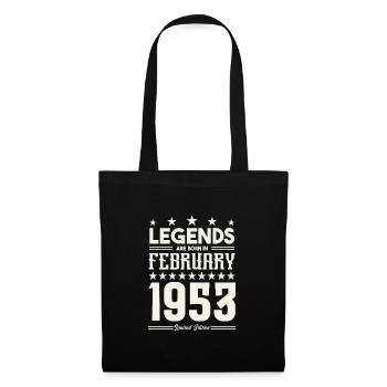 Geschenklegende Februar 1953. Geschenk Februar 1953. - Stoffbeutel - Schwarz - Vorne