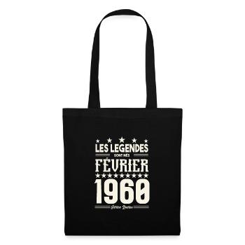 cadeau d'anniversaire Février 1960. février 1960. - Sac en tissu - noir - Devant