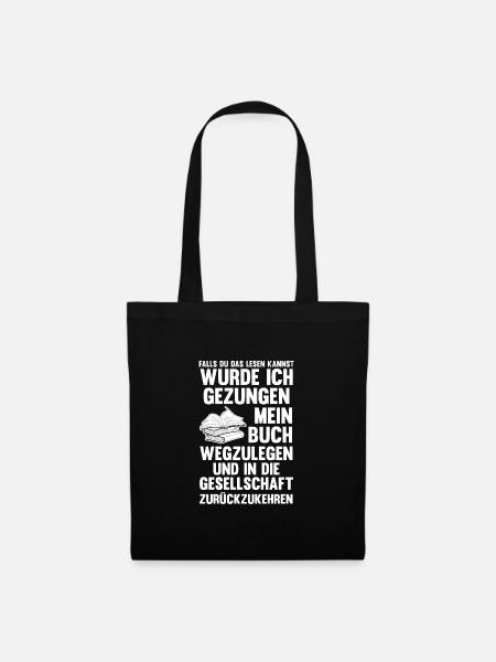 Lesen Bücher Buch Geschenk - Stoffbeutel - Schwarz