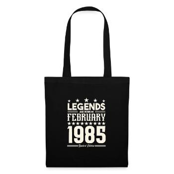 Cadeau Légende Février 1985. cadeau février 1985. - Sac en tissu - noir - Devant