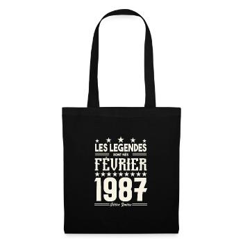 cadeau d'anniversaire Février 1987. février 1987. - Sac en tissu - noir - Devant