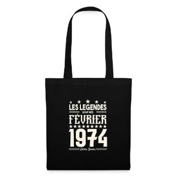 cadeau d'anniversaire Février 1974. février 1974. - Sac en tissu - noir - Devant