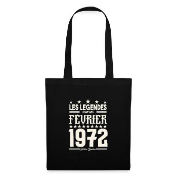 cadeau d'anniversaire Février 1972. février 1972. - Sac en tissu - noir - Devant