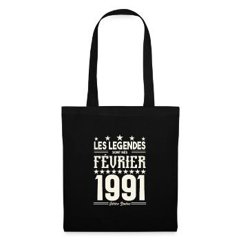 cadeau d'anniversaire Février 1991. février 1991. - Sac en tissu - noir - Devant