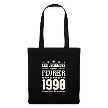 cadeau d'anniversaire Février 1990. février 1990. - Sac en tissu - noir - Devant