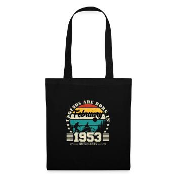 Februar 1953. Geburtstagsgeschenk Februar 1953. - Stoffbeutel - Schwarz - Vorne