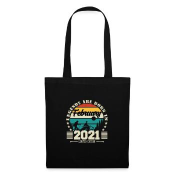 février 2021. Cadeau d'anniversaire février 2021. - Sac en tissu - noir - Devant