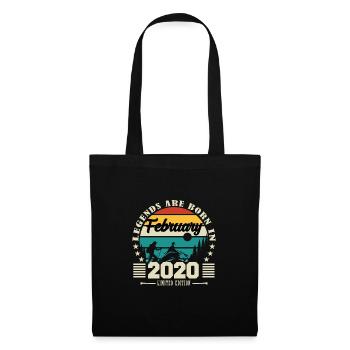 février 2020. Cadeau d'anniversaire février 2020. - Sac en tissu - noir - Devant