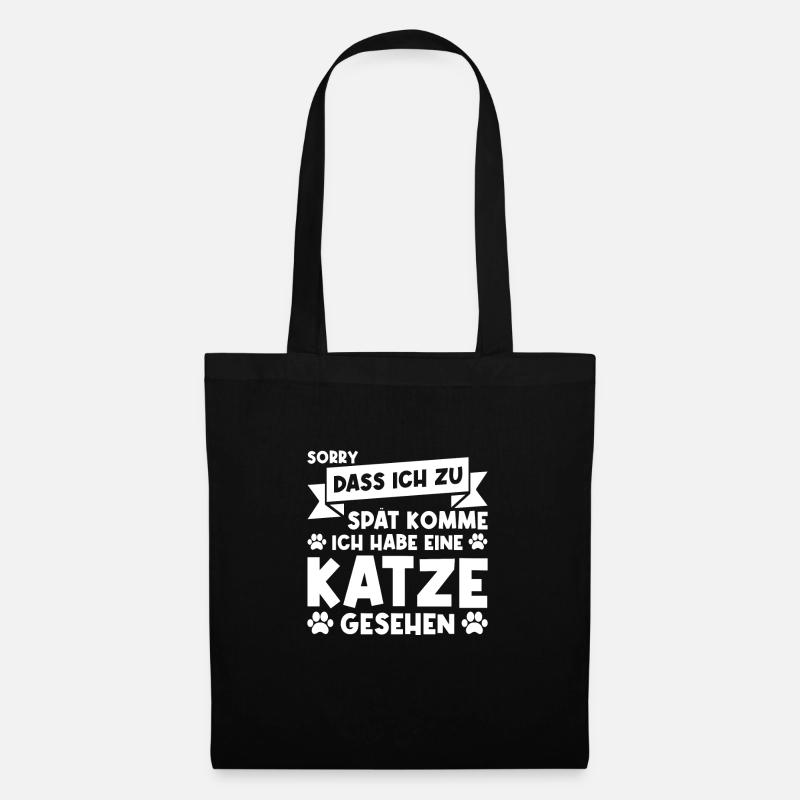 Katze Haustier Katzen Geschenk - Stoffbeutel - Schwarz