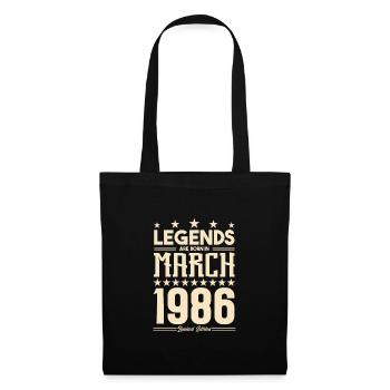 Gift Legend März 1986. Geschenk März 1986. März. - Stoffbeutel - Schwarz - Vorne