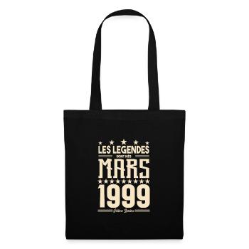 cadeau d'anniversaire mars 1999. cadeau Mars 1999. - Sac en tissu - noir - Devant