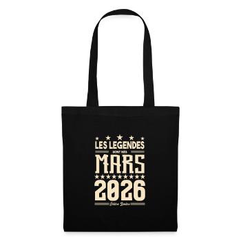 cadeau d'anniversaire mars 2026. cadeau Mars 2026. - Sac en tissu - noir - Devant