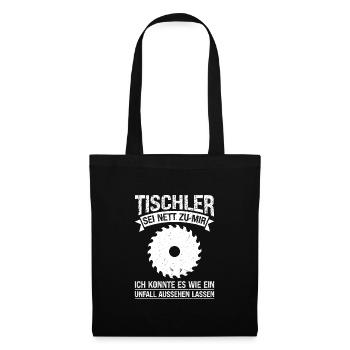 Tischler Beruf Tischlerei Geschenk - Stoffbeutel - Schwarz - Vorne