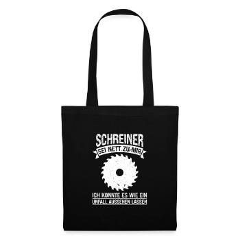 Schreiner Beruf Tischler Geschenk - Stoffbeutel - Schwarz - Vorne