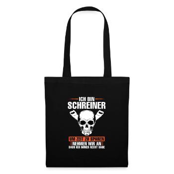 Schreiner Beruf Tischlerei Geschenk - Stoffbeutel - Schwarz - Vorne