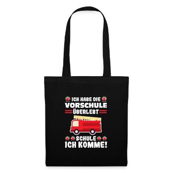 Vorschule Feuerwehr Vorschule Abschluss Geschenk - Stoffbeutel - Schwarz - Vorne