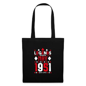 cadeau d'anniversaire Mai 1951. jeux de carte .May - Sac en tissu - noir - Devant