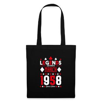 cadeau d'anniversaire Mars 1958. jeux de carte . - Sac en tissu - noir - Devant