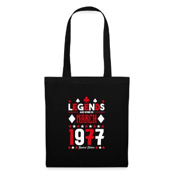 cadeau d'anniversaire Mars 1977. jeux de carte. - Sac en tissu - noir - Devant
