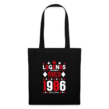 cadeau d'anniversaire Mars 1986. jeux de carte. - Sac en tissu - noir - Devant
