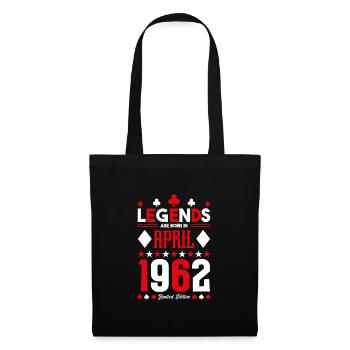 cadeau d'anniversaire avril 1962. jeux de carte. - Sac en tissu - noir - Devant