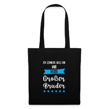 Großer Bruder Familie Grosser Bruder Geschenk - Stoffbeutel - Schwarz - Vorne