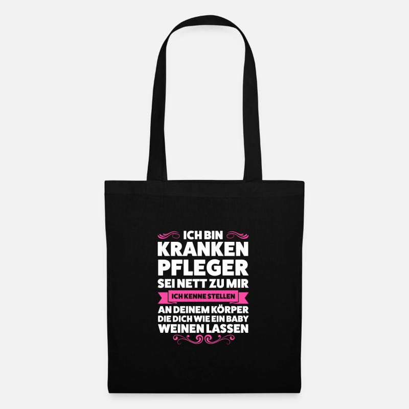 Krankenpfleger Beruf Pfleger Geschenk - Stoffbeutel - Schwarz