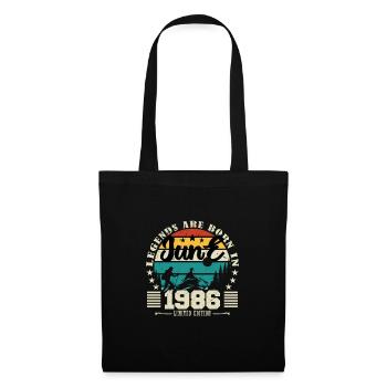 Juin 1986. Cadeau d'anniversaire juin 1986. June. - Sac en tissu - noir - Devant