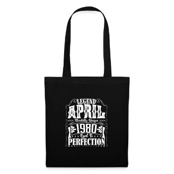 Avril 1980. Anniversaire avril 1980. Cadeau 1980. - Sac en tissu - noir - Devant