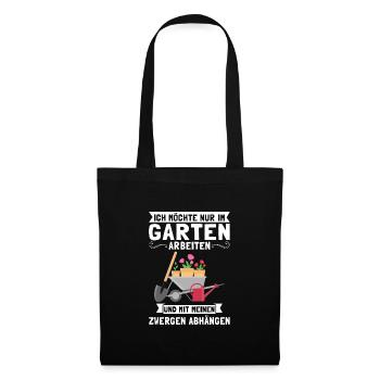 Garten Pflanze Gartenarbeit Geschenk - Stoffbeutel - Schwarz - Vorne
