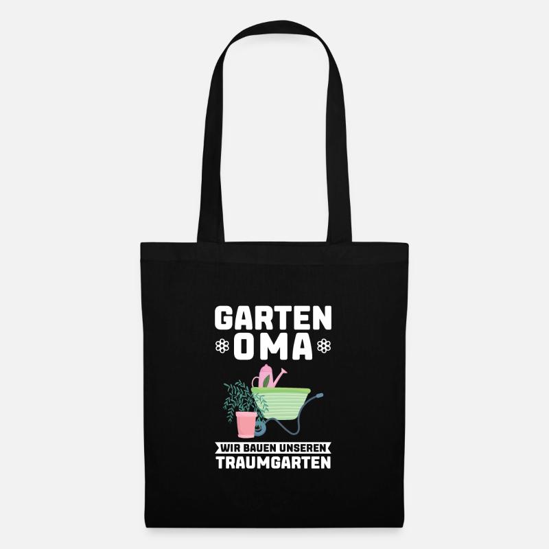 Garten Oma Gärtnern Geschenk - Stoffbeutel - Schwarz