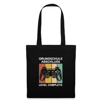 Grundschule Abschluss Grundschulabschluss Geschenk - Stoffbeutel - Schwarz - Vorne