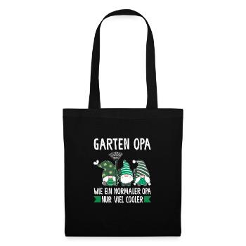 Garten Opa Gnome Hobbygärtner Geschenk - Stoffbeutel - Schwarz - Vorne