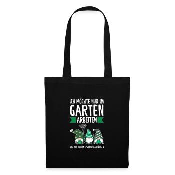 Garten-arbeit Gnome Gärtnerei Geschenk - Stoffbeutel - Schwarz - Vorne
