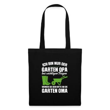 Garten Opa Gnome Gärtnern Geschenk - Stoffbeutel - Schwarz - Vorne