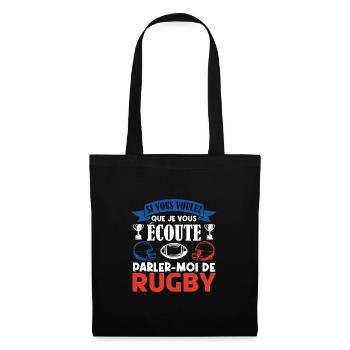 Rugbyman cadeau. Cadeau fan du rugby. joueur rugby - Sac en tissu - noir - Devant