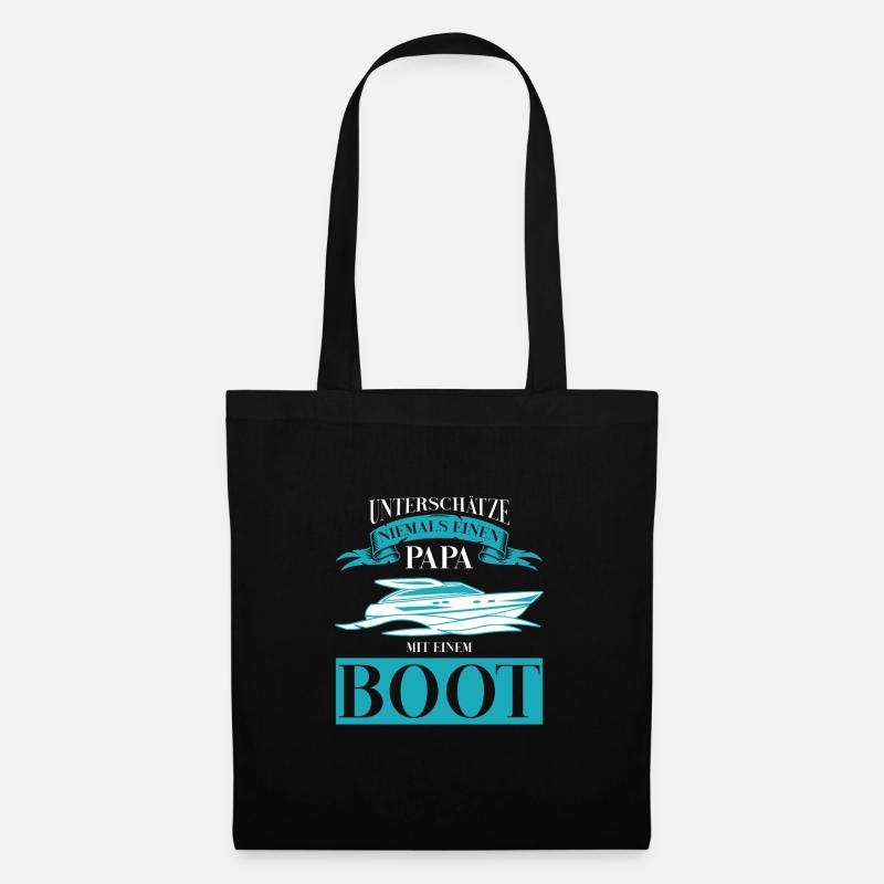 Boot Papa Vater Geschenk - Stoffbeutel - Schwarz