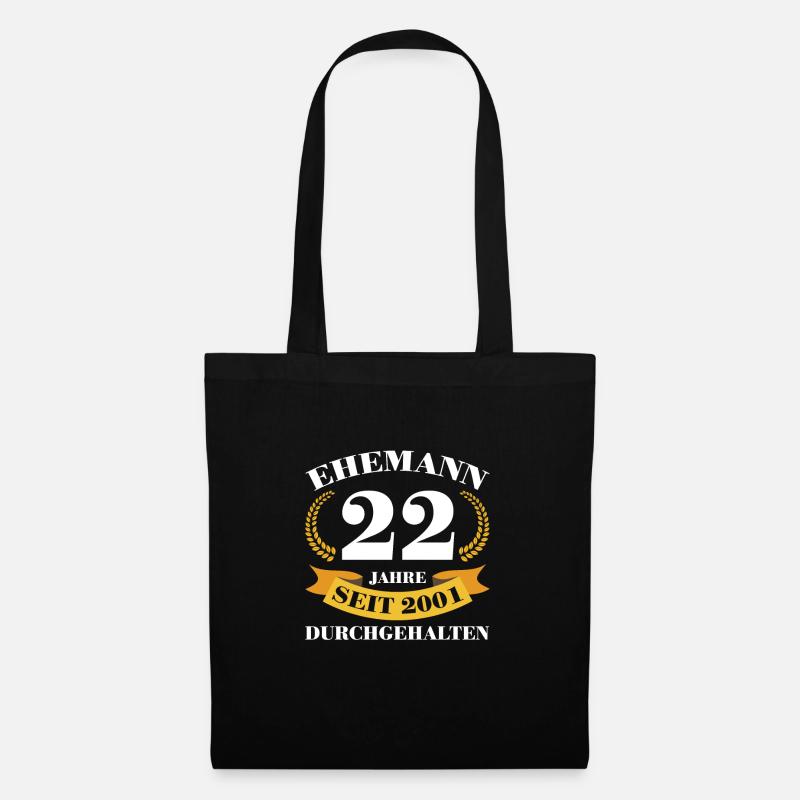 22. Hochzeitstag Ehemann Bronzehochzeit Geschenk - Stoffbeutel - Schwarz