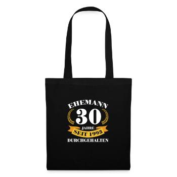 30. Hochzeitstag Ehemann Perlenhochzeit Geschenk - Stoffbeutel - Schwarz - Vorne
