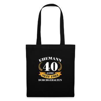 40. Hochzeitstag Ehemann Rubinhochzeit Geschenk - Stoffbeutel - Schwarz - Vorne
