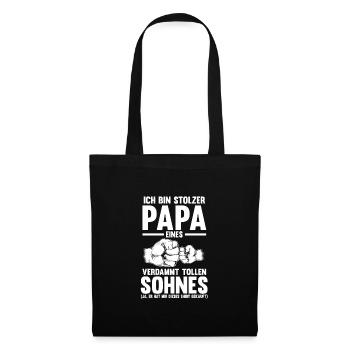 Große Schwester Eule Grosse Schwester Geschenk - Stoffbeutel - Schwarz - Vorne