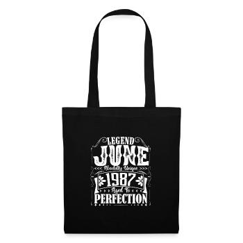 June 1987. Birthday June 1987 Gift June 1987 - Tote Bag - black - Front