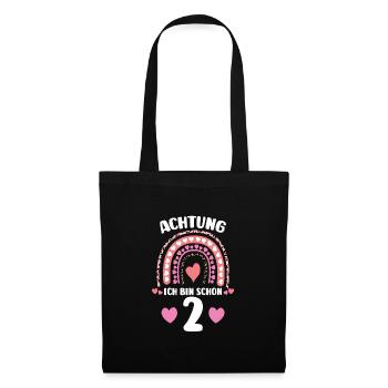 1.Geburtstag Regenbogen 1 Jahr alt Geschenk - Stoffbeutel - Schwarz - Vorne