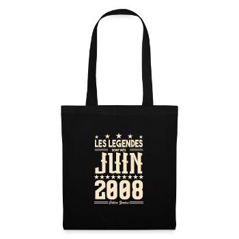 cadeau d'anniversaire juin 2008. Cadeau Juin 2008. - Sac en tissu - noir - Devant