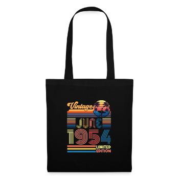 anniversaire juin 1954. June 1954 Juin 1954 Cadeau - Sac en tissu - noir - Devant